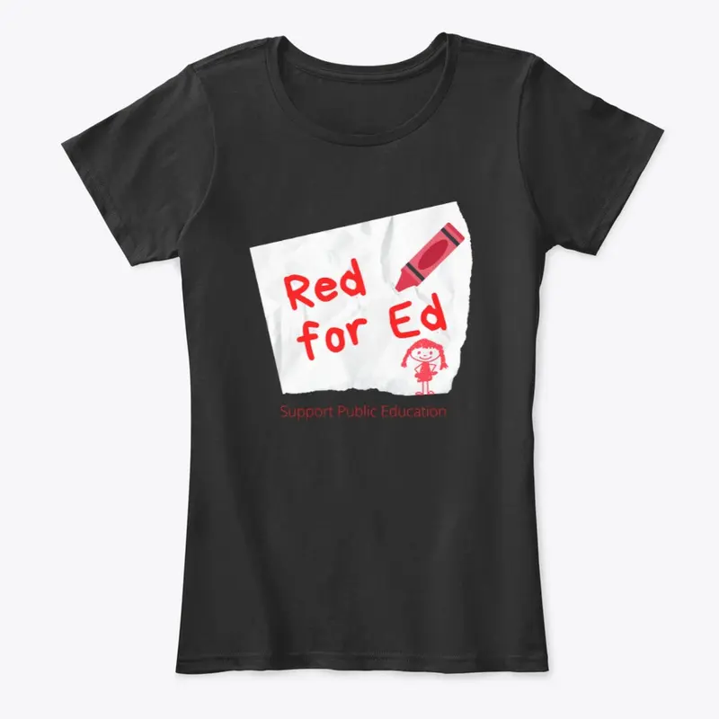 Red for Ed: Crayon Drawing (black)